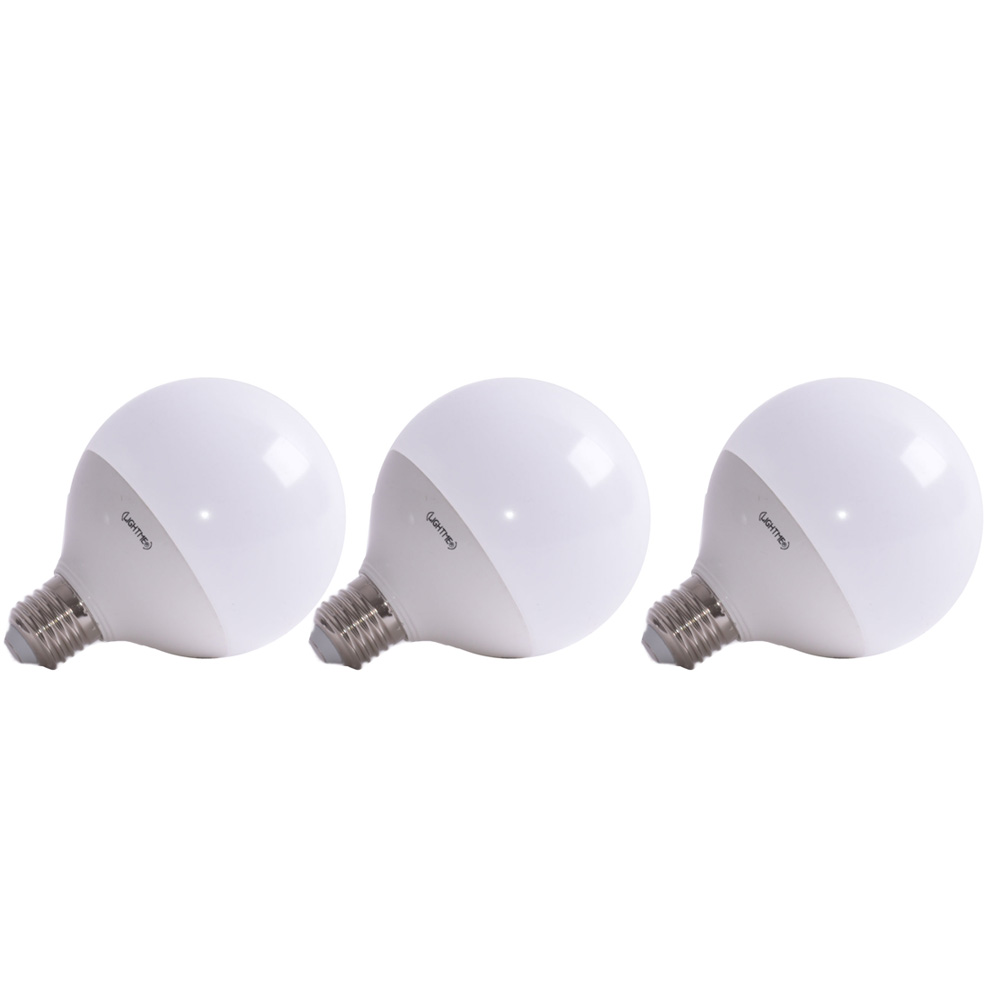 3er Set LED 12 Watt Leuchtmittel E27, 1055 Lumen, Kugel, warmweiß von etc-shop