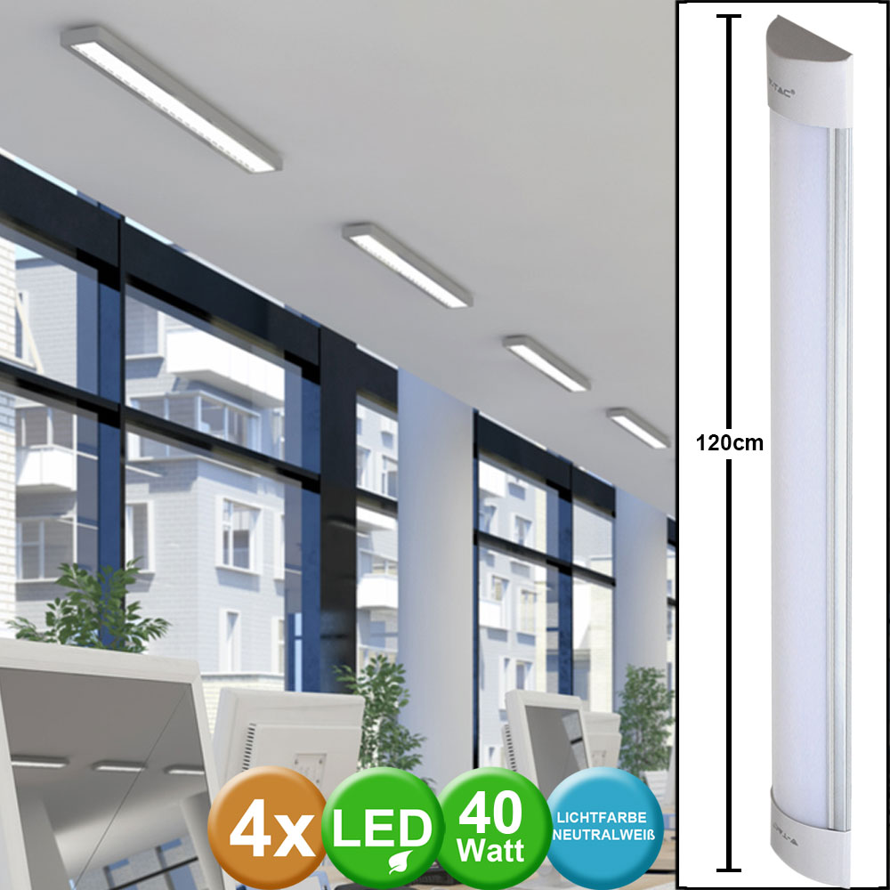 4er Set LED Deckenlampen, weiß, 4000 Kelvin, VT-8-40 von etc-shop