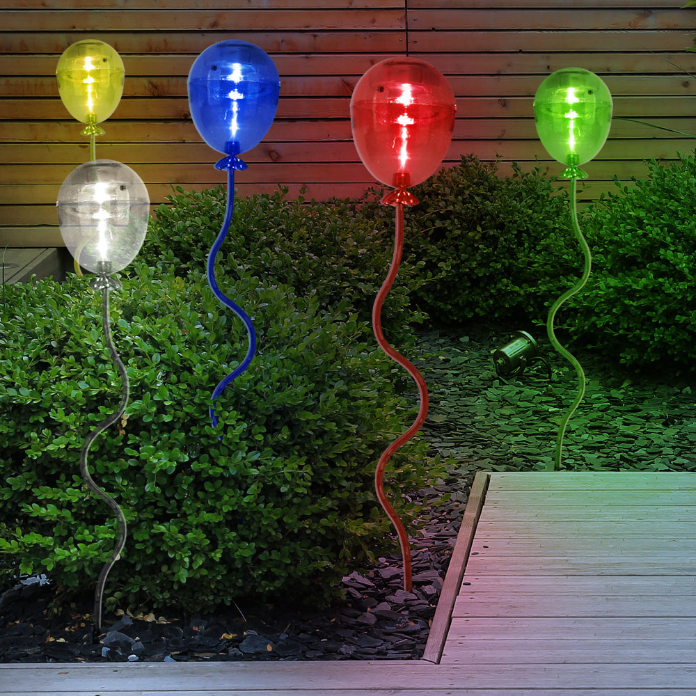 5x LED Solarlampen, Luftballons bunt, H 60 cm von etc-shop