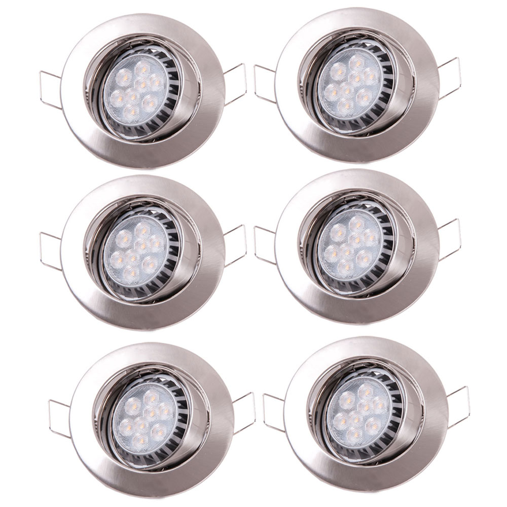 6er Set LED Einbaustrahler, Metall, IP23, D 8,3 cm von etc-shop