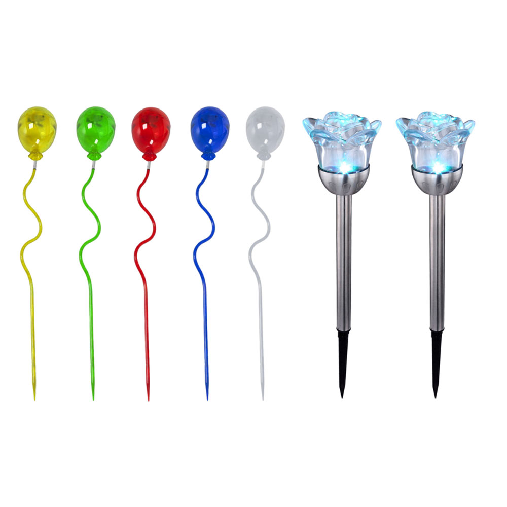 7x LED Solarlampen, 5x Luftballons bunt, 2x Rosen Farbwechsel von etc-shop