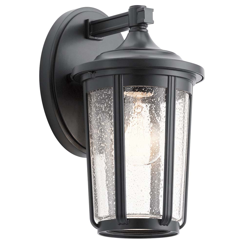 Außenlampe Wandleuchte, Alu, Glas, schwarz, H 27,9 cm von etc-shop