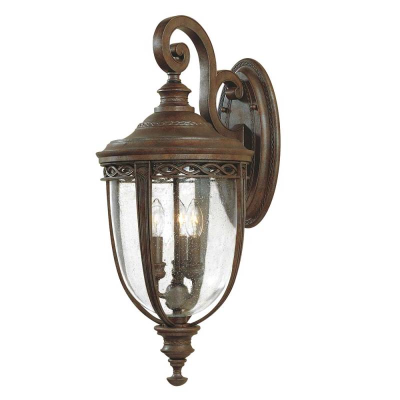 Außenleuchte, Wandlampe, Stahl Glas, Bronze, H 62,2 cm von etc-shop