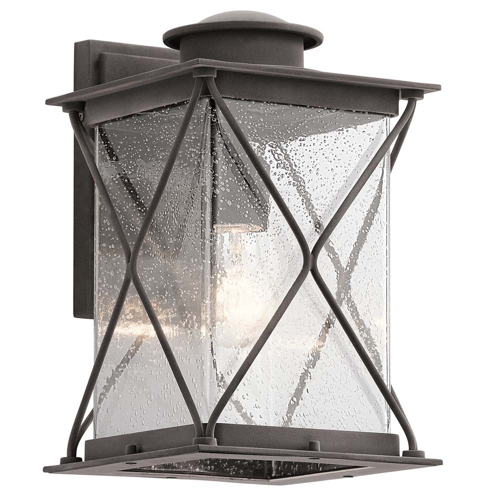 Außenleuchte, Wandlampe, Stahl Glas, H 32,2 cm von etc-shop