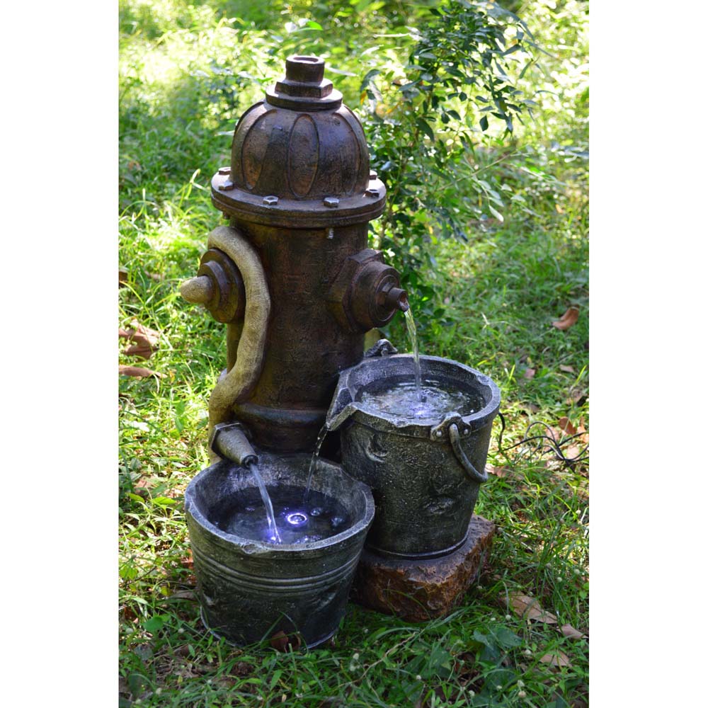 Brunnen, Hydrant, Stein-Optik, Polyresin, Pumpe, Höhe 63 cm von etc-shop