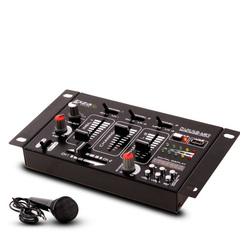 DJ PA Stereo Mischpult im Set inklusive Mikrofon von etc-shop