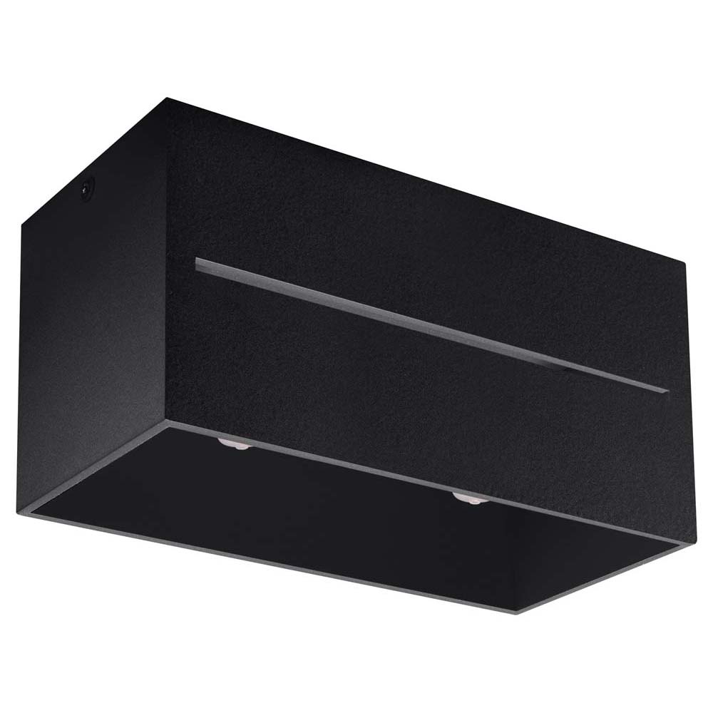 Deckenleuchte, Schwarz, Aluminium, H 20 cm von etc-shop