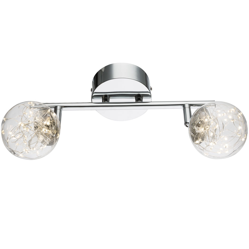 LED Deckenlampe, Lichterkette, Glas, Spots drehbar, L 30 cm von etc-shop