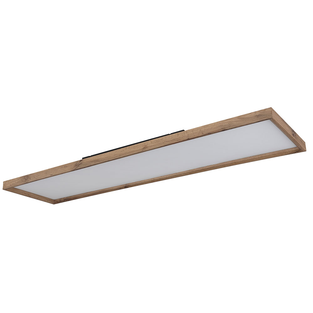 LED Deckenleuchte, Holz Rahmen, opal braun, CCT, L 120 cm von etc-shop