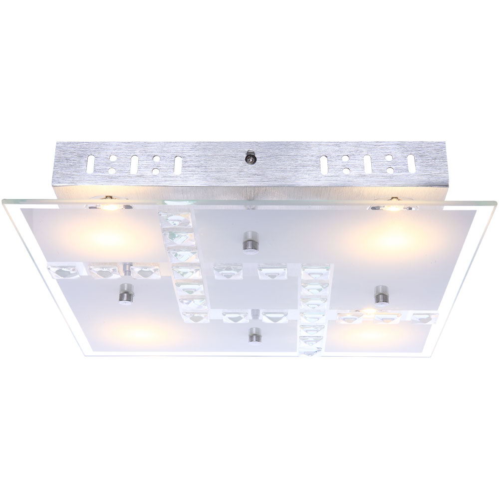 LED Deckenleuchte, Kristall, Glas, Alu, L 32 cm von etc-shop