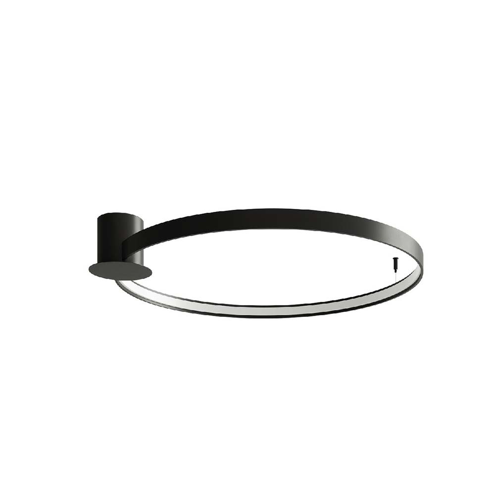 LED Deckenleuchte, Stahl schwarz, Ring Design, L 78 cm von etc-shop
