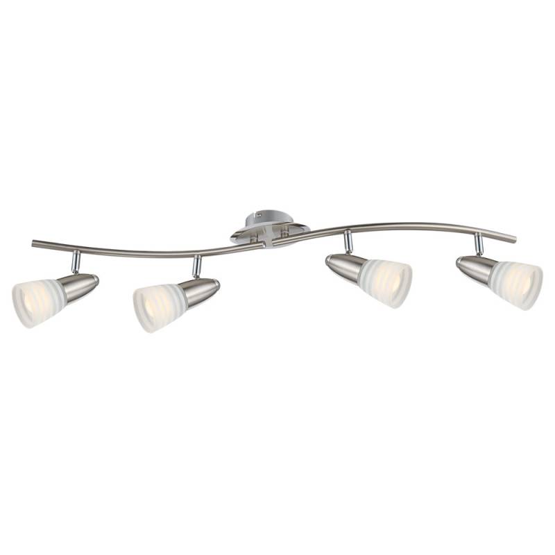 LED Deckenleuchte, nickel-matt, Chrom, Glas, Spot beweglich von etc-shop