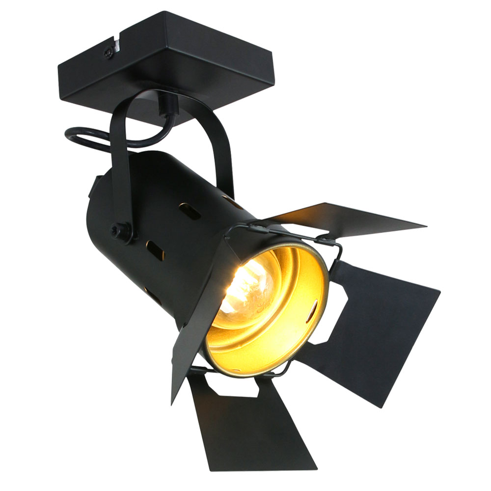 LED Deckenstrahler, Spot Studio Lampe, schwarz-gold, Höhe 22 cm von etc-shop