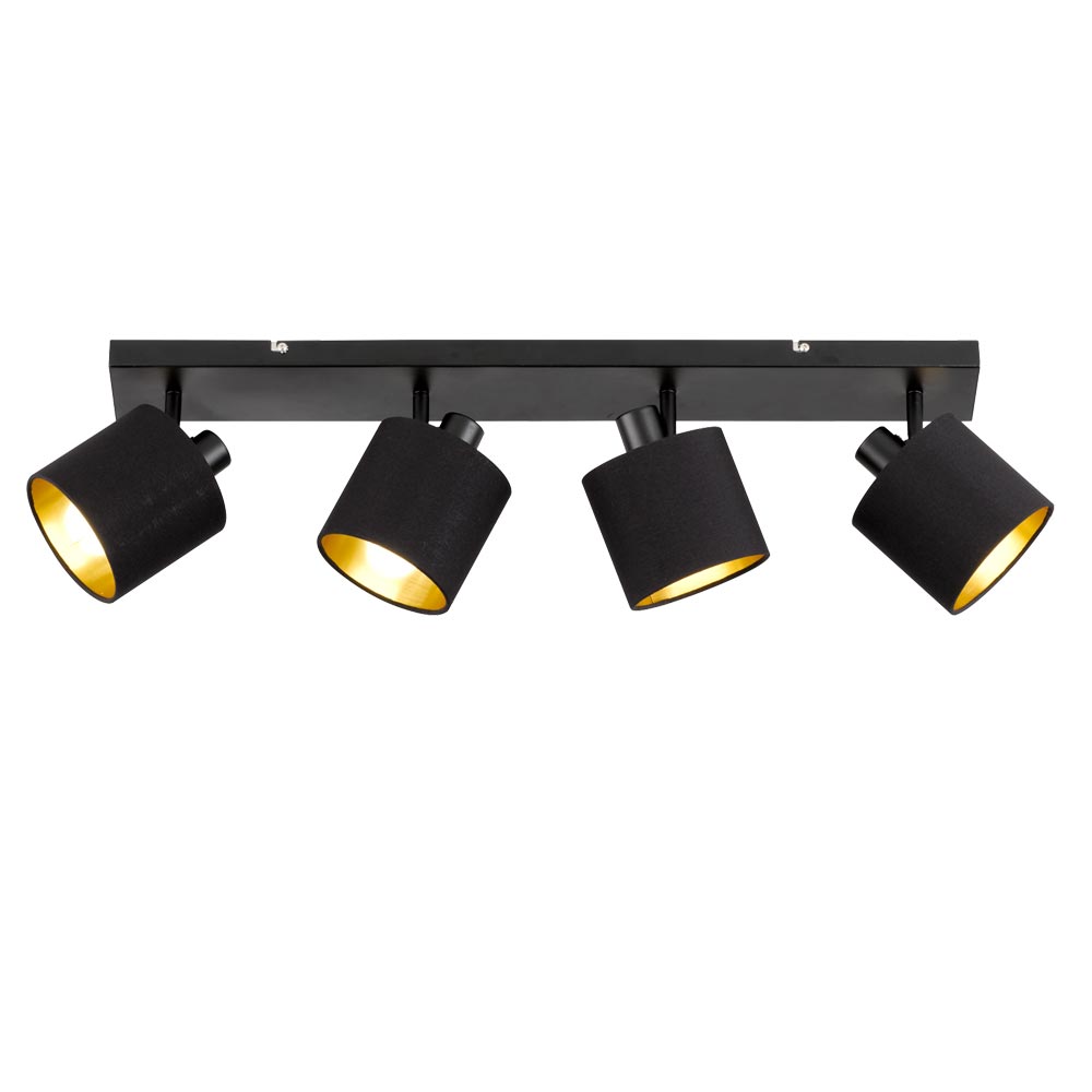 LED Deckenstrahler, schwarz-gold, Spots verstellbar, L 70 cm, TOMMY von etc-shop