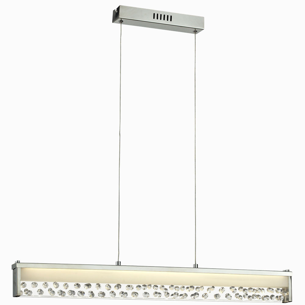 LED Hängeleuchte, Kristalle, Chrom, Glas, H 120 cm von etc-shop