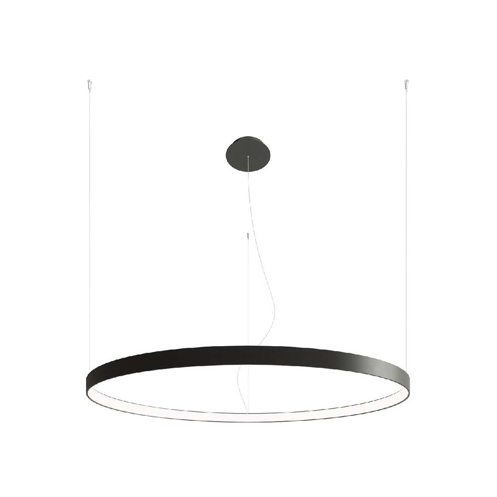 LED Hängeleuchte, Stahl schwarz, Ring Design, H 150 cm von etc-shop
