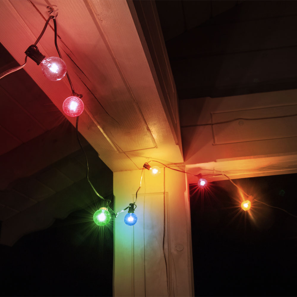 LED Lichterkette NIRVANA, Glas, für außen, Partylichterkette von etc-shop