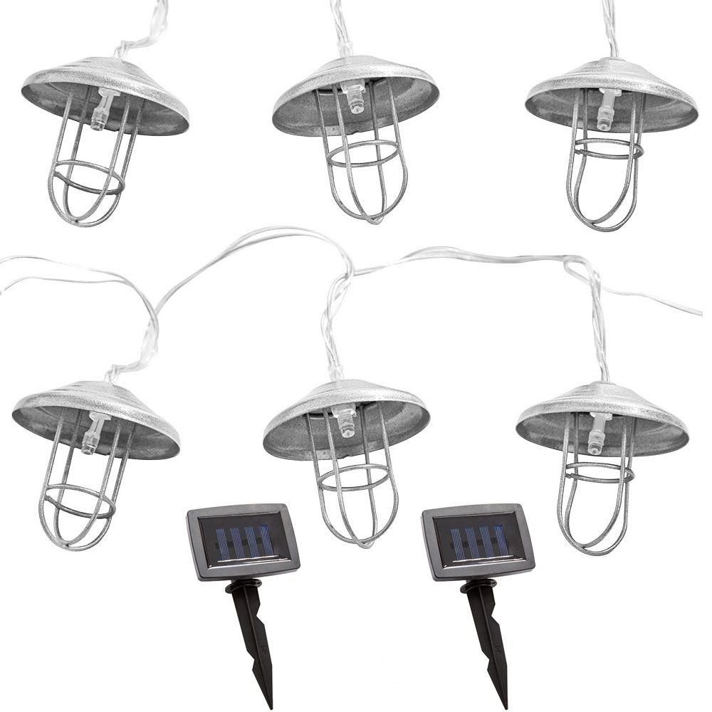 LED Solarleuchte, Lichterkette, 20x Laterne, Erdspieß, L 200cm von etc-shop