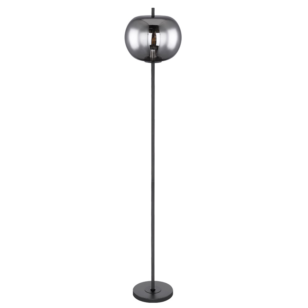 LED Stehleuchte, Glaskugel, rauch, Höhe 160 cm, BLACKY von etc-shop