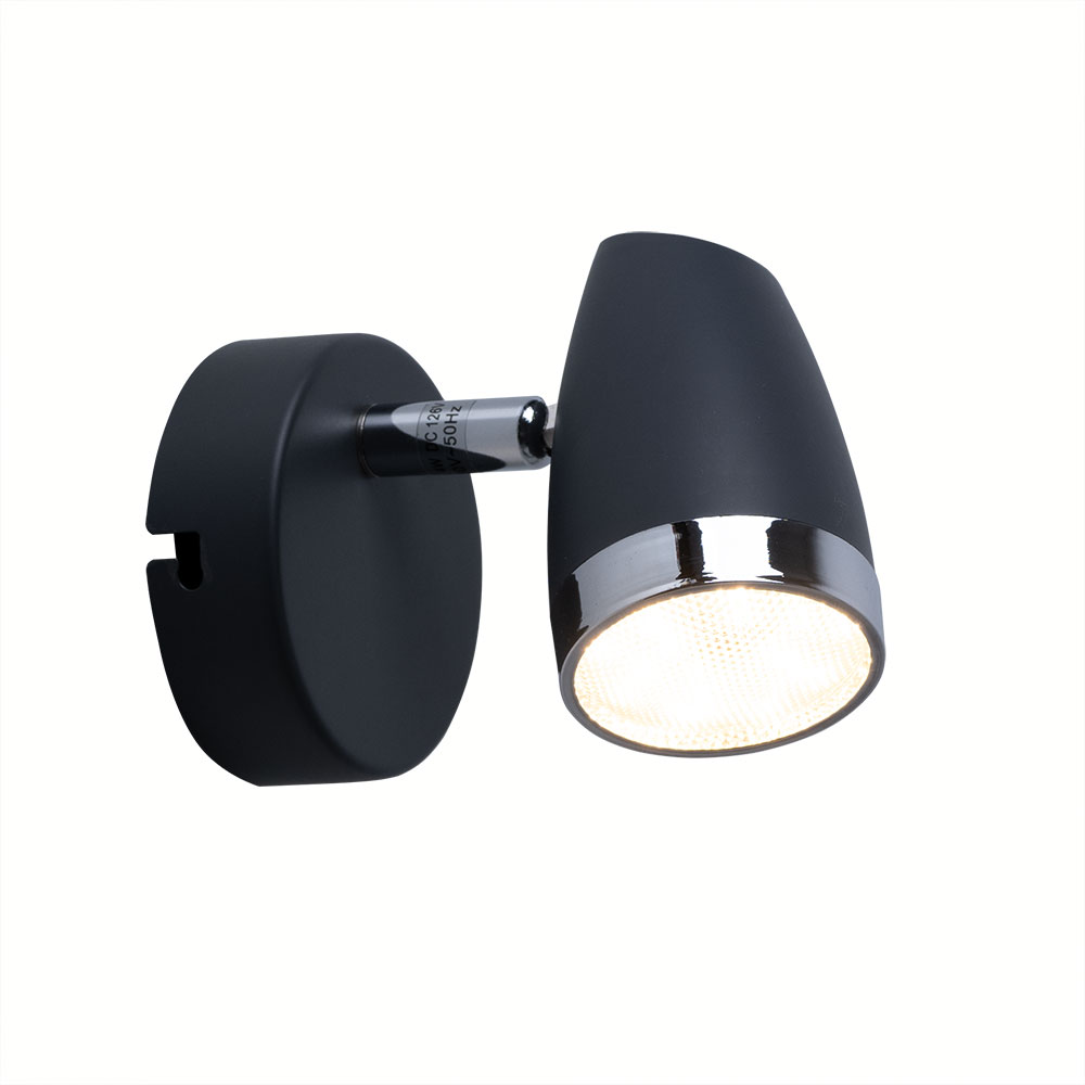 LED Wandlampe, anthrazit, beweglicher Spot, L 13,5 cm, NERO von etc-shop
