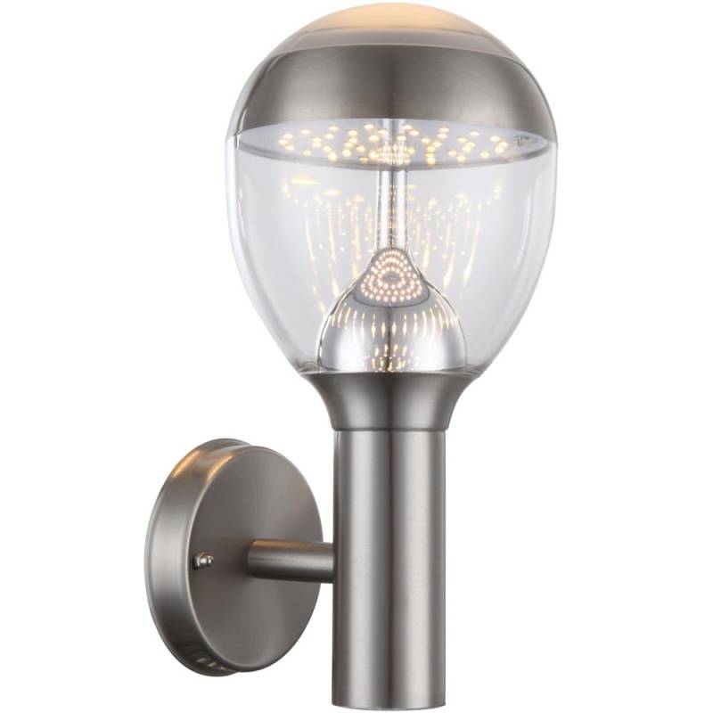 LED Wandlampe, silber, Edelstahl, Effekt, H 31,7 cm von etc-shop