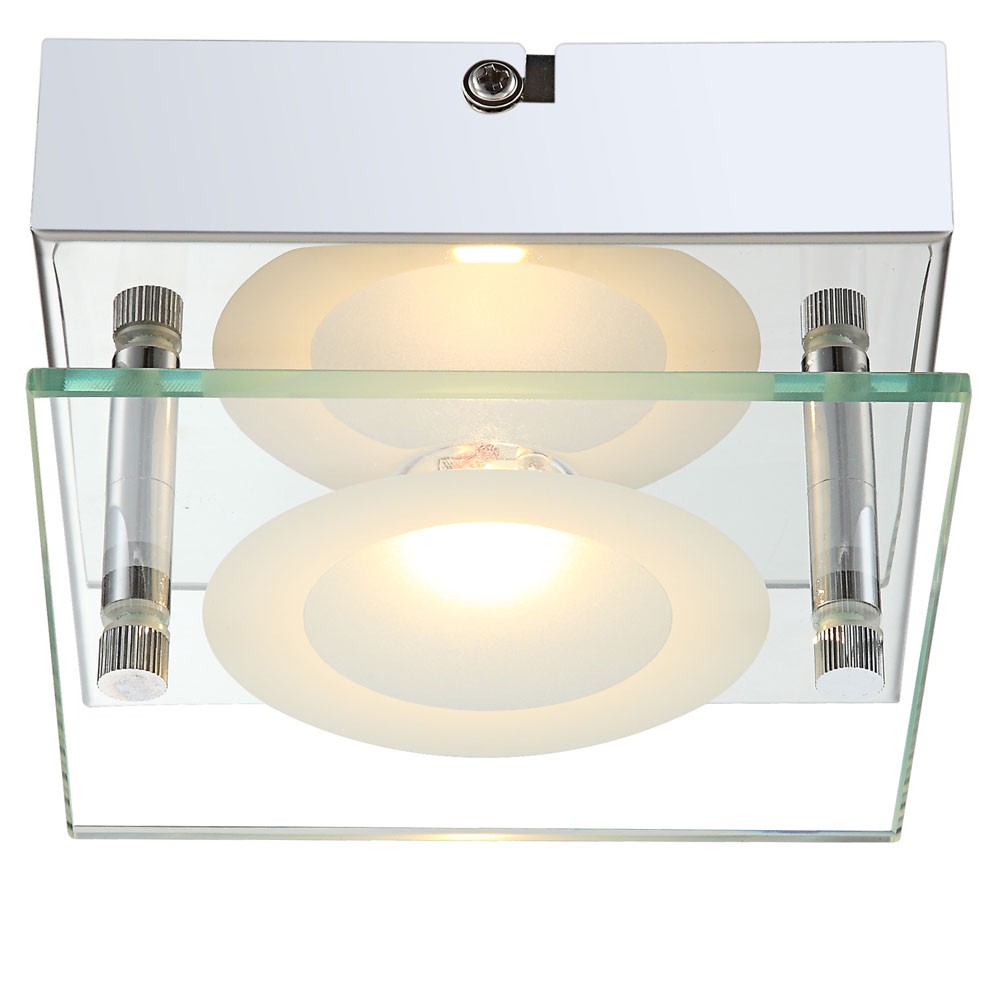 LED Wandleuchte chrom, Glas satiniert klar L 12,5 cm von etc-shop