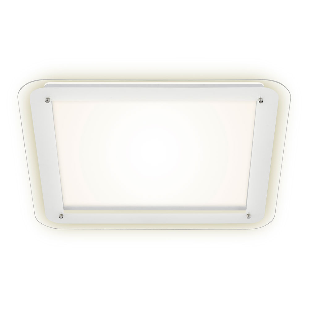LED Wohnzimmerleuchte, Backlight, Glas klar, weiß, D 52cn von etc-shop