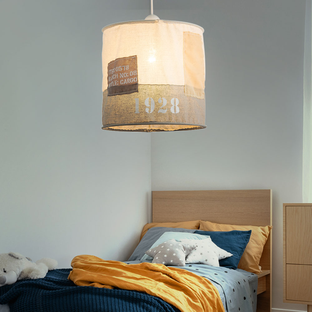 Lampenschirm, beige-grau, Textil, H 26 cm von etc-shop