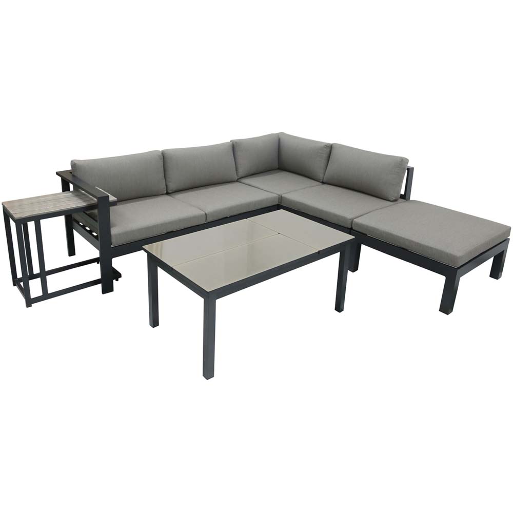 Lounge-Eckgruppe, 5-tlg, Grau, ALU, L 100 cm von etc-shop