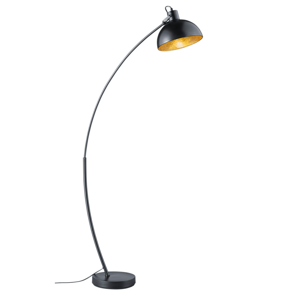 RGB LED Bogenlampe, beweglich, schwarz-gold, H 155 cm, RECIFE von etc-shop