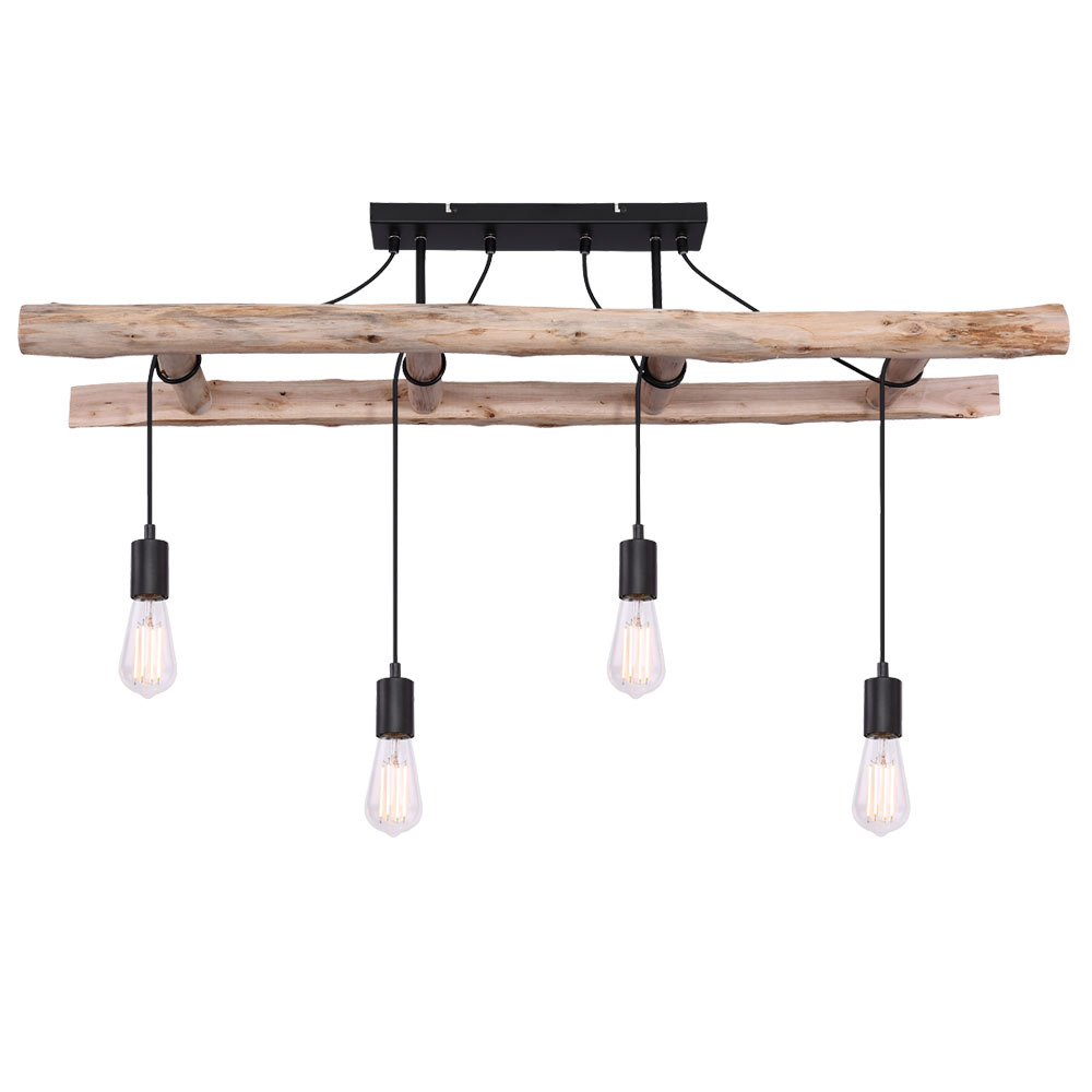 RGB LED Deckenlampe, Holz natur, L 115 cm, IRMGARD von etc-shop