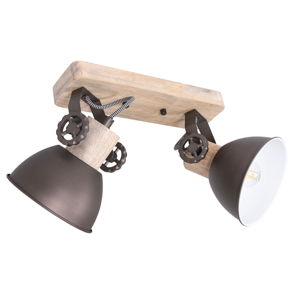 RGB LED Deckenleuchte, Holz, Spot verstellbar, H 17 cm von etc-shop