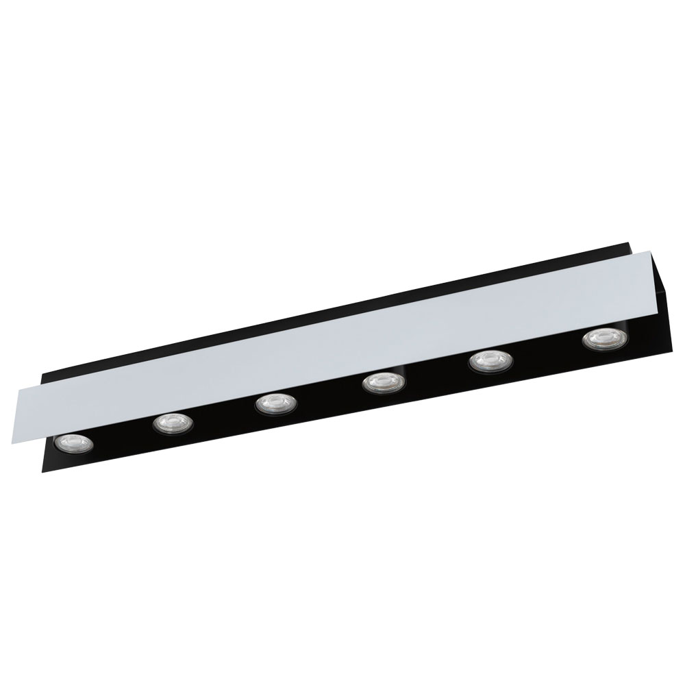 RGB LED Deckenleuchte, Stahl schwarz weiß, Dimmbar, L 83 cm von etc-shop