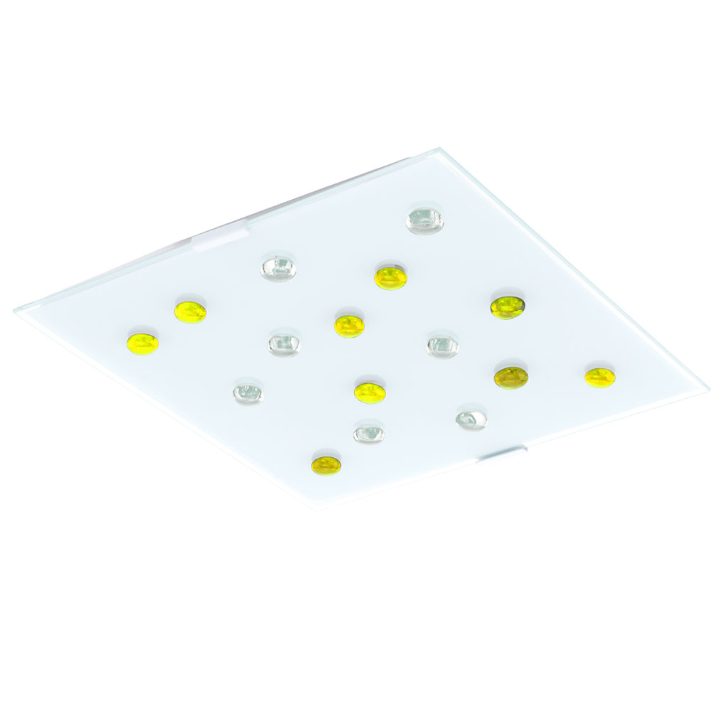 RGB LED Deckenleuchte mit gelben Glassteinen SANTIAGO 1 von etc-shop