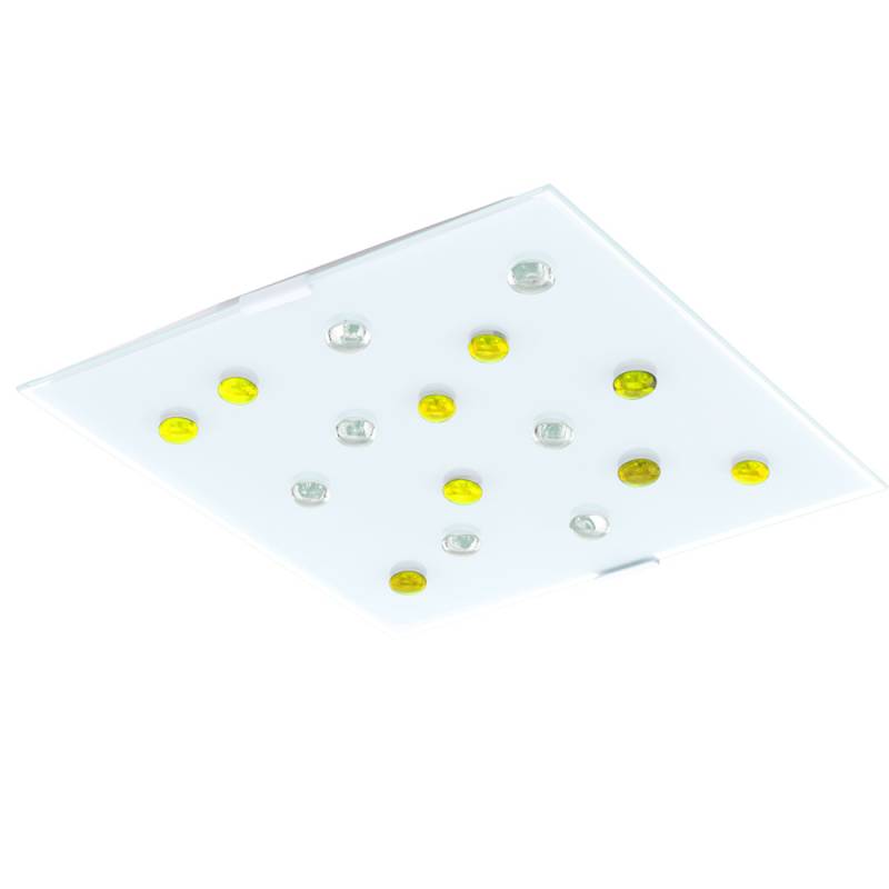 RGB LED Deckenleuchte mit gelben Glassteinen SANTIAGO 1 von etc-shop