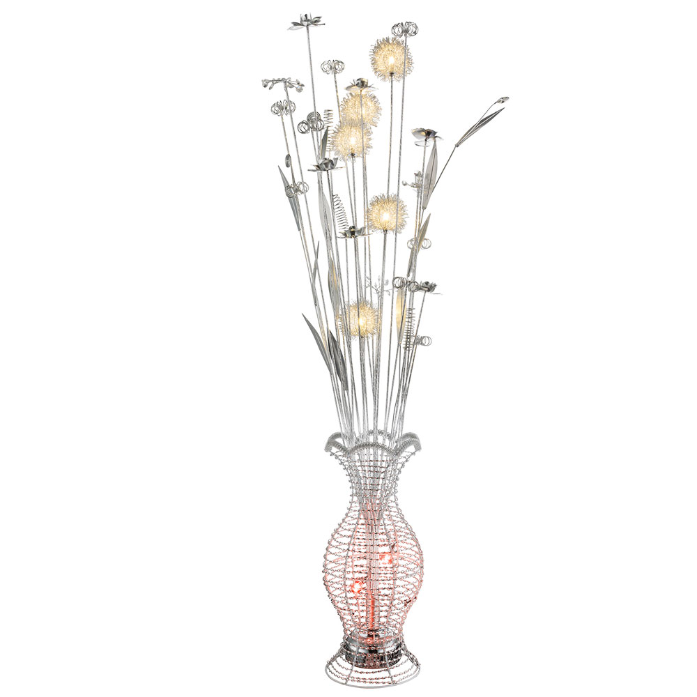 RGB LED Stehlampe, rund, Vase mit Blumen, H 148cm von etc-shop
