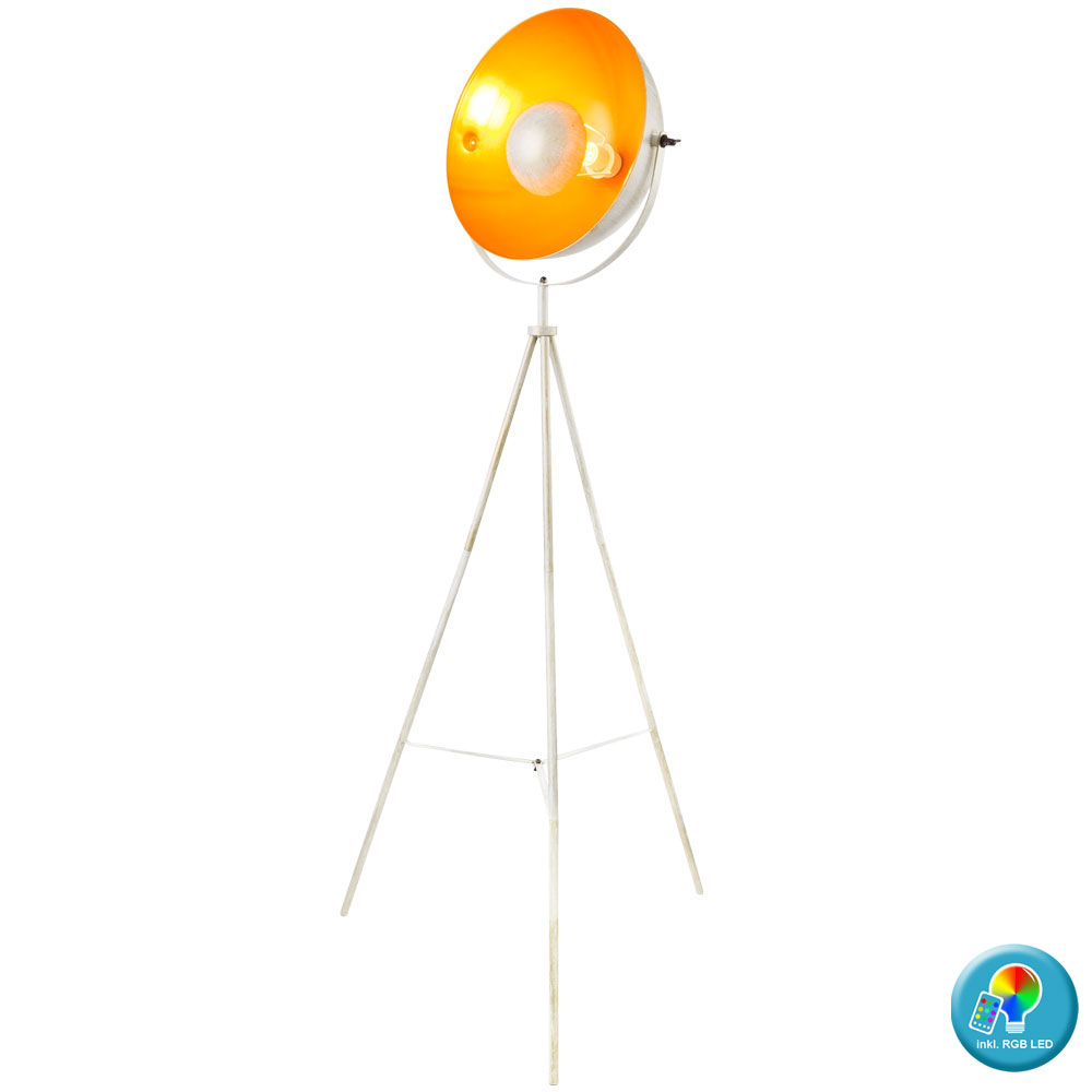 RGB LED Stehlampe, weiß-gold, Fernbedienung, Höhe 160 cm SANDRA von etc-shop