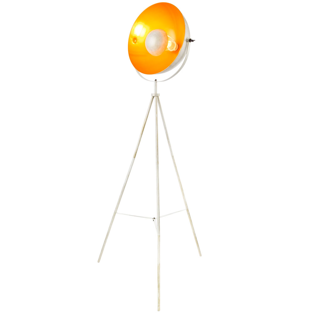 Stehlampe, Scheinwerfer Design, weiß-gold, Höhe 160 cm SANDRA von etc-shop