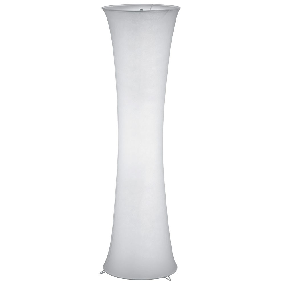 Stehlampe, weiß, Textil-Schirm, rund, H 123 cm von etc-shop