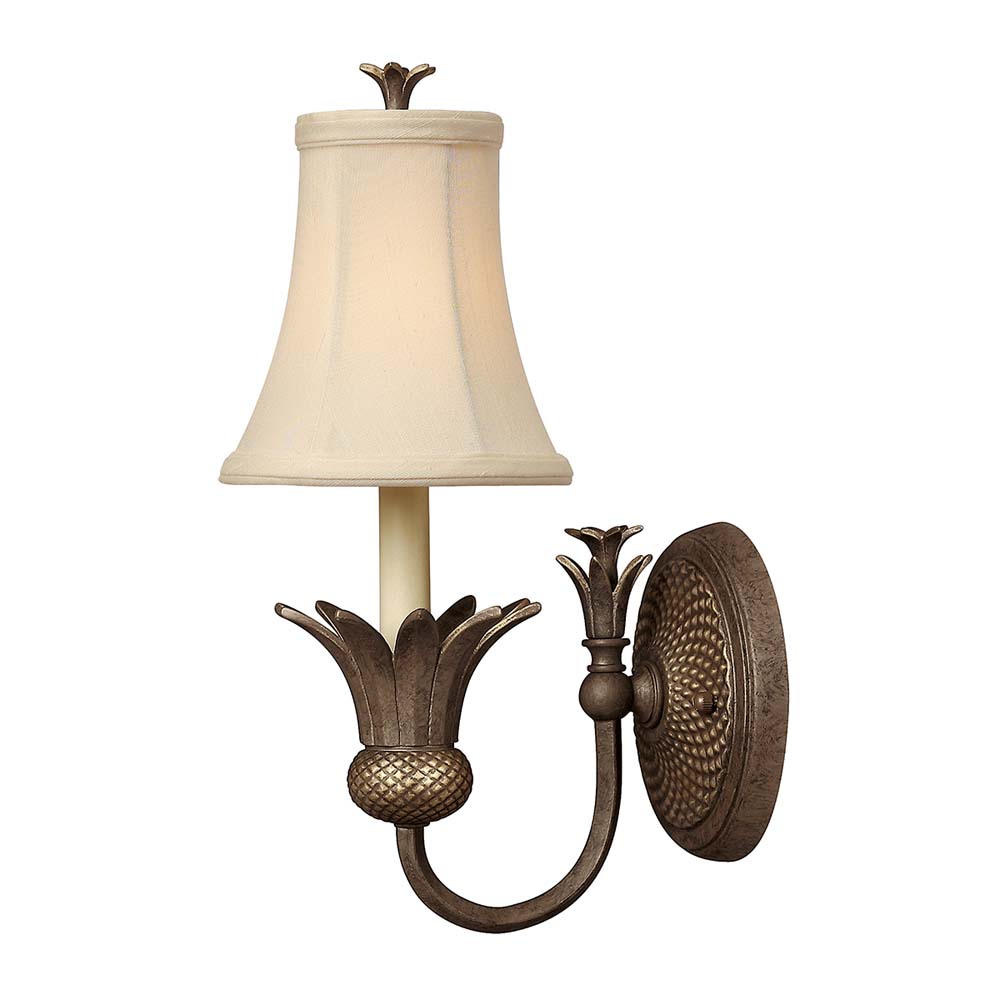 Wandlampe, Stahl Leinen, Bronze, H 38,1 cm von etc-shop
