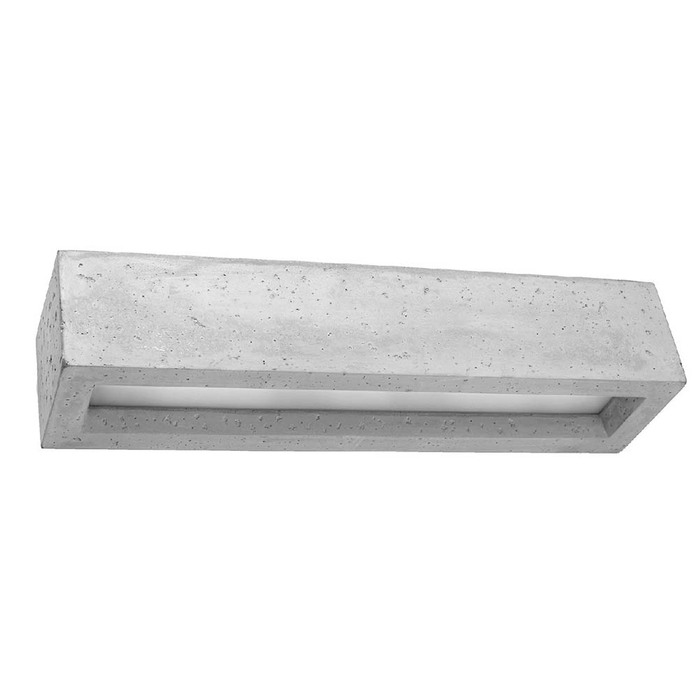 Wandleuchte, Beton Glas, Grau, 2 Flammig, L 50 cm von etc-shop