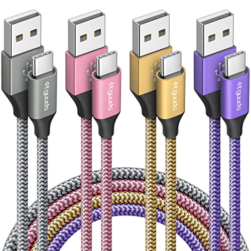 etguuds USB C Kabel, [4Stück 1M] Ladekabel USB C Nylon QC 3.0 Typ C Schnellladekabel Kompatibel mit iPhone 15 Pro Max Plus Samsung Galaxy S20 S10 S9 S8 Plus, A20E A21 A50 A40 M31 usw von etguuds