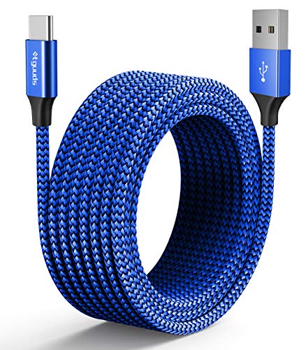 etguuds USB C Kabel 5M, Lang USB A auf USB C Ladekabel und USB Type C Nylon Schnellladekabel für Samsung Galaxy S23 S21 S20 S10 S9 Plus Note 10, LG V20 V30 usw -Blau von etguuds
