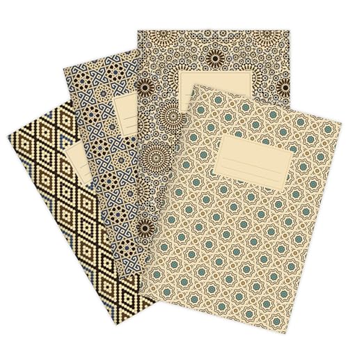 etmamu 530 4er-Set Notizhefte Muster Marokko A5, 32 Blatt blanko von etmamu
