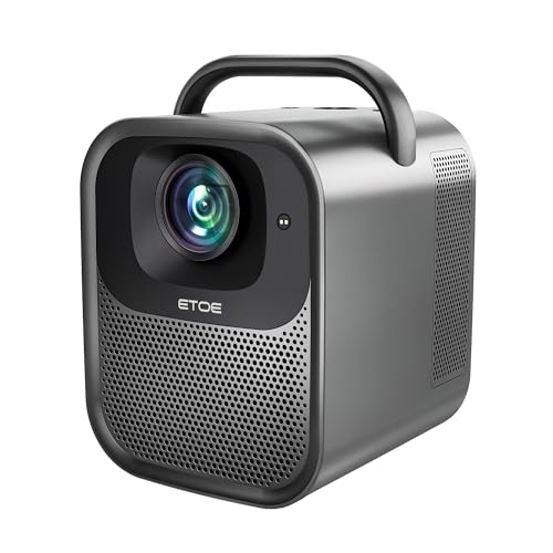ETOE Seal Pro Beamer, 1080P Full HD Tragbarer Projektor mit Autofokus und Trapezkorrektur, Unterstützt 4K, 1000 ANSI Lumen, Heimkino mit Android TV 11.0, Netflix-Zertifiziert, 2x10W Lautsprecher von etoe