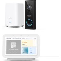eufy Video Doorbell 2K (batteriebetrieben) + Google Nest Hub (2. Generation) von eufy, Google Nest