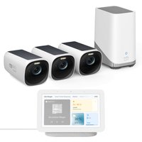 eufyCam 3 Starter Set 3+1 - 3er-Kameraset mit HomeBase 3 + gratis Google Nest Hub von eufy, Google Nest