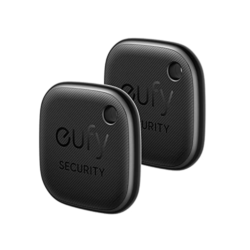 eufy Security SmartTrack Link (Schwarz, 2er-Pack) Schlüsselfinder, Kompatibel mit Apple Find My (iOS), Schlüsselfinder, Bluetooth-Tracker für Ohrhörer und Gepäck, Telefonfinder, wasserdicht. von eufy Security