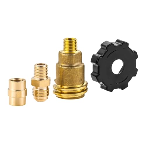 For QCC1 1lb Flasche Propan Tank Zylinder Adapter Messing 1/4" NPT Innengewinde, 3/8" Flare 1/4" Außengewinde Rohrverschraubung Camping Grill Herd For QCC1 1lb Flasche Propan Tank Zylinder Adapter Messing 1/4" NPT Innengewinde, 3/8" Flare 1/4" Außengewinde Rohrverschraubung Camping Grill Herd von eumenghe