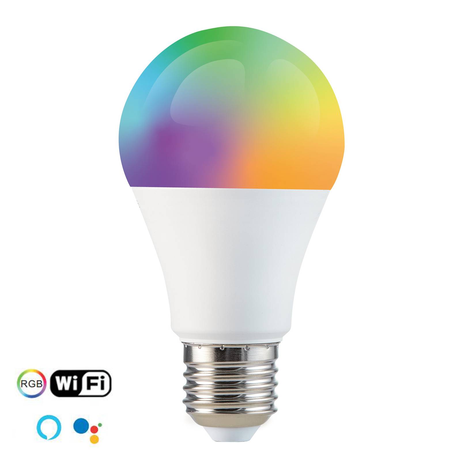 LED-Lampe E27 8,5W Tuya-App, RGBW, WiFi, dimmbar von euroLighting
